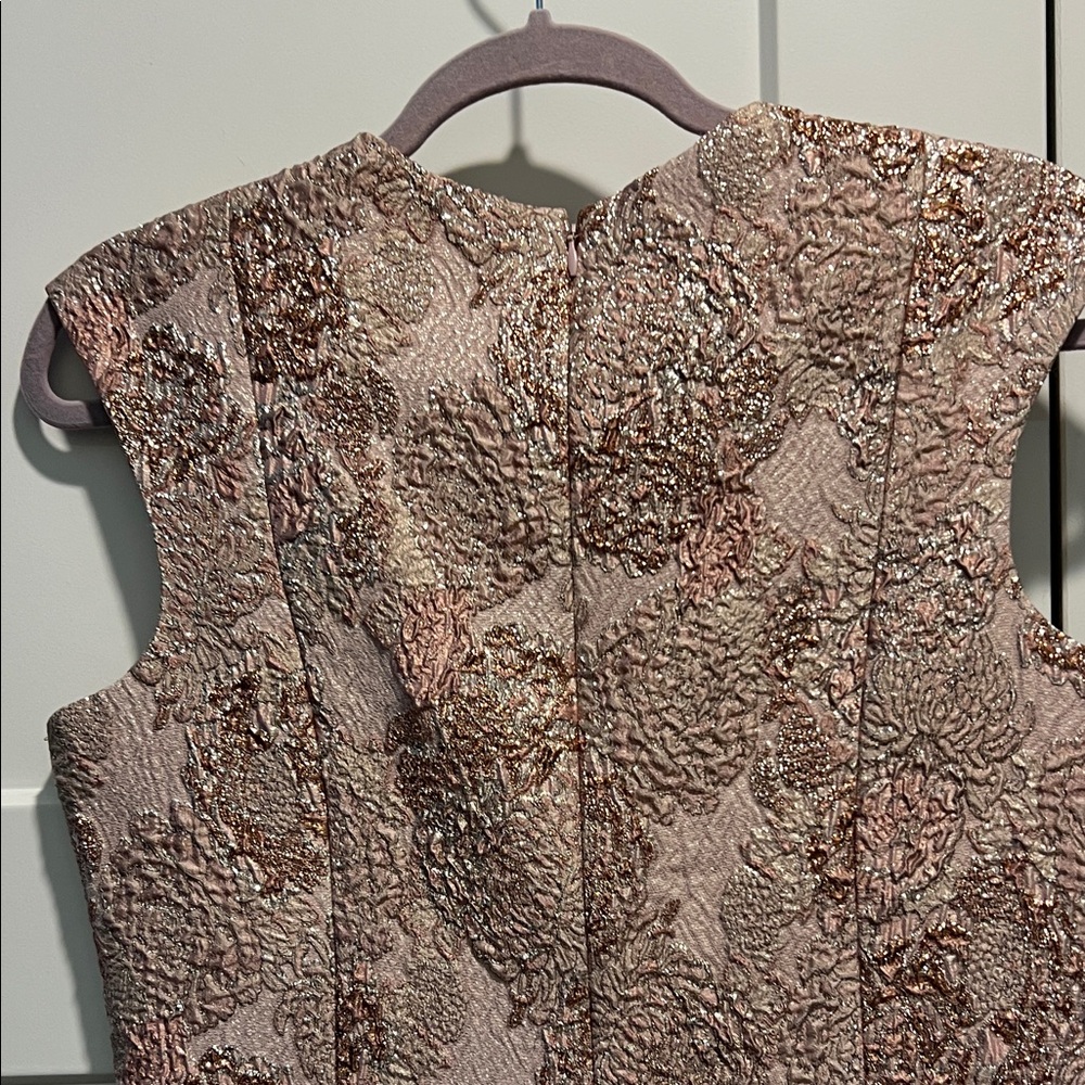 Teri Jon Pink and Gold Brocade Midi Dress - Picture 4 of 5